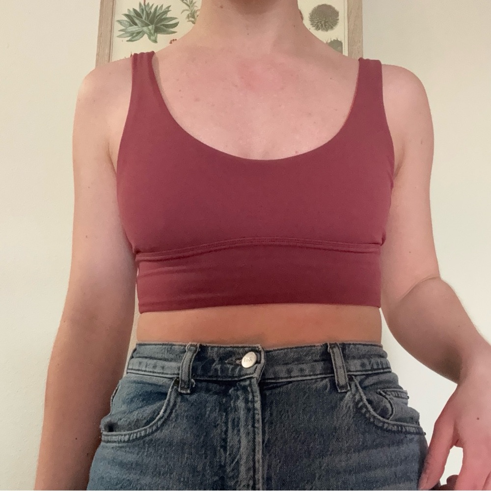 Lululemon reversible mauve and orange sports bra